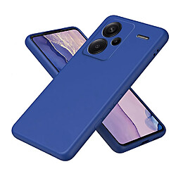 Htdmobiles Coque pour Xiaomi Redmi Note 13 Pro+ Plus 5G - housse etui silicone gel fine + verre trempe - BLEU FONCE