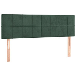 Maison Chic Lot de 2 Têtes de lit design pour chambre - Décoration de lit Vert foncé 72x5x78/88 cm Velours -MN18455