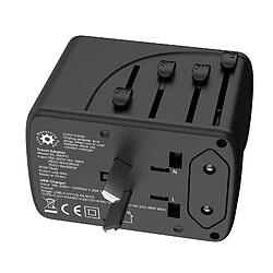 Avis Adaptateur De Voyage Chargeur Mural Adaptateur Secteur 2.4A 4 USB 45W Type-C Pour US EU UK AU Noir