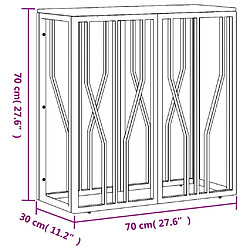 vidaXL Table console argenté acier inoxydable/bois massif récupération pas cher