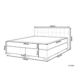 Avis Beliani Lit boxspring en tissu noir 160x200 cm ADMIRAL