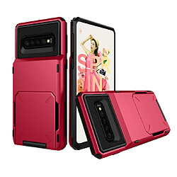 Wewoo Coque Renforcée Housse de protection antichoc TPU + PC pour Galaxy S10 avec fente carte rouge