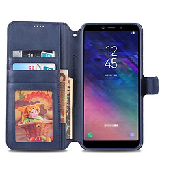 Acheter Wewoo Housse Coque Pour Galaxy A6s AZNS Étui en cuir PU avec support et fentes cartes et cadre photo horizontal texture de mollet et Bleu