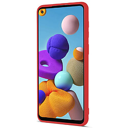 Coque en silicone anti-rayures avec porte-carte rouge pour votre Samsung Galaxy A21s