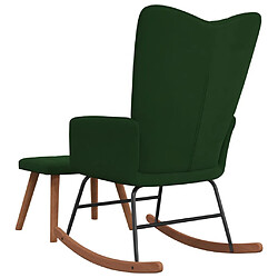 Acheter vidaXL Chaise à bascule avec repose-pied Vert foncé Velours