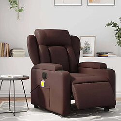 vidaXL Fauteuil de massage inclinable électrique marron similicuir