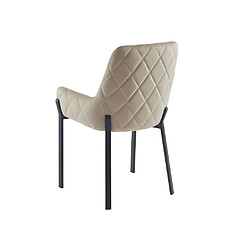 Lot de 6 chaises avec accoudoirs en velours et métal - Beige - CAROLONA de Pascal MORABITO pas cher