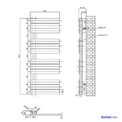 EMKE Radiateur Panneau, Sèche-serviette eau Chaude, Porte-Serviettes Pour Le Chauffage de la Salle de Bain, Chauffe Serviettes à Température Constante, 100x40cm, 456W, Blanc pas cher