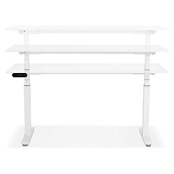 Mes Bureau 160x80x127 cm plateau blanc et métal blanc - ARUBA pas cher