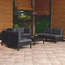 vidaXL Salon de jardin 7 pcs avec coussins bois de pin massif