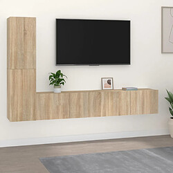 vidaXL Ensemble de meubles TV 4 pcs Chêne sonoma Bois d'ingénierie