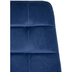 Avis Decoshop26 Lot de 4 chaises de salle à manger coutures décoratives carrées en velours bleu et métal noir 10_0001775