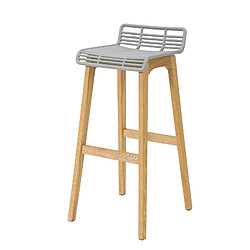 SoBuy FST76-HG Tabouret de Bar Design Chaise avec Repose-Pieds Piètement en Bois de Chêne 