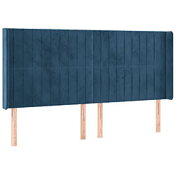 Avis Maison Chic Tête de lit moderne à LED lumineuse pour chambre - Décoration de lit Bleu foncé 163x16x118/128 cm Velours -MN96157