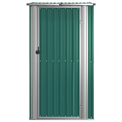 Helloshop26 Abri de jardin cabane cabanon maison de stockage remise extérieur hangar outils robuste 118,5 x 97 x 209,5 cm acier galvanisé vert 02_0022344