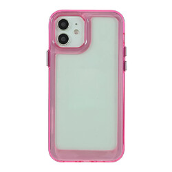 Coque en TPU + acrylique anti-chute, transparent, hybride rose pour votre Apple iPhone 12/12 Pro 6.1 pouces