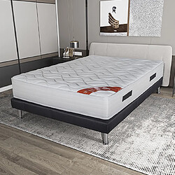 Mes Matelas ressorts ensachés 140x200 cm h27 cm ferme blanc - RUNDI