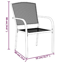 vidaXL Ensemble à manger de jardin 3 pcs anthracite acier pas cher