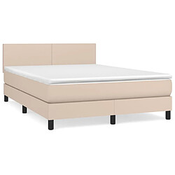 Maison Chic Lit Adulte - Lit simple Lit à sommier tapissier avec matelas moelleux - Meuble de Chambre - Cappuccino 140x200 cm -MN48963