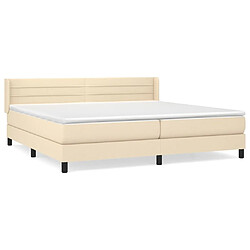 vidaXL Sommier à lattes de lit avec matelas Crème 200x200 cm Tissu