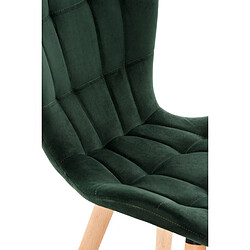 Acheter Decoshop26 Chaise de salle à manger style moderne et confortable dossier haut en tissu velours vert pieds en bois clair CDS10092