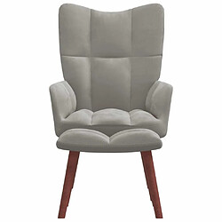 Maison Chic Chaise de relaxation | Fauteuil relax avec repose-pied Gris clair Velours -GKD98383