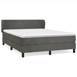 Maison Chic Lit Adulte - Lit simple Lit à sommier tapissier et matelas moelleux - Meuble de Chambre - Gris foncé 140x190cm Velours -MN78499