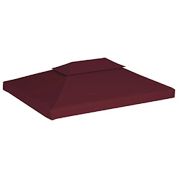 vidaXL Toile de toit de belvédère 2 niveaux 310 g/m² 4x3 m bordeaux