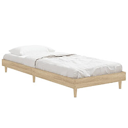 Acheter Vidaxl Cadre de lit chêne sonoma 75x190 cm bois d'ingénierie