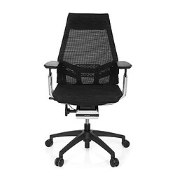 Chaise de bureau / chaise bureau GENIDIA SMART BLACK CM tissu maille noir AL chrome hjh OFFICE