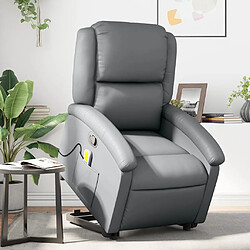 Maison Chic Fauteuil Relax pour salon, Fauteuil inclinable de massage Gris Similicuir -GKD10945