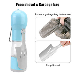 Universal Bol de boisson portable pour chiens et chats, distributeur d'eau pour animaux de compagnie, bouteille d'eau pour chiens de compagnie, sac à caca et pelle à caca.