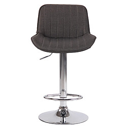 Decoshop26 Tabouret de bar chaise haute x1 en tissu gris foncé coutures verticales support en métal chromé 10_0000563