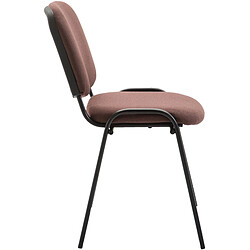 Avis Decoshop26 Chaise visiteur empilable zone d'attente en tissu marron piètement à 4 pieds en métal noir 10_0003397