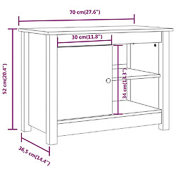 vidaXL Meuble TV 70x36,5x52 cm Bois de pin massif pas cher