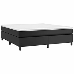 Avis Maison Chic Lit Adulte - Lit simple Lit à sommier tapissier avec matelas moelleux - Meuble de Chambre - Noir 180x200 cm Similicuir -MN22470