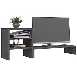 Avis vidaXL Support de moniteur Gris 81x20x30 cm Bois de pin solide