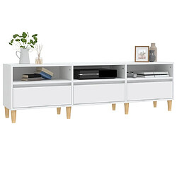 Acheter Maison Chic Meuble TV scandinave - Banc TV pour salon blanc 150x30x44,5 cm bois d'ingénierie -MN63180