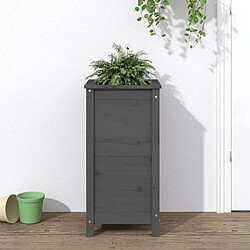 Maison Chic Jardinière,Bac à fleurs - pot de fleur gris 40x40x78 cm bois massif de pin -GKD46627