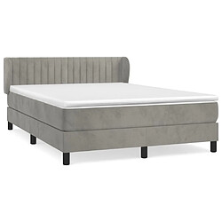 Maison Chic Lit Adulte - Lit simple Lit à sommier tapissier et matelas moelleux - Meuble de Chambre - Gris clair 140x200cm Velours -MN50610