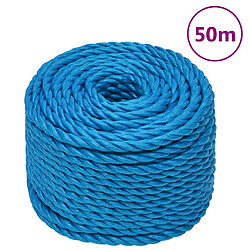 vidaXL Corde de travail Bleu 10 mm 50 m Polypropylène