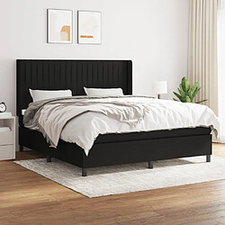 Maison Chic Lit Adulte - Lit simple Lit à sommier tapissier avec matelas moelleux - Meuble de Chambre - Noir 180x200 cm Tissu -MN75362