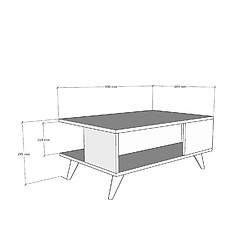 Acheter Toilinux Table basse effet bois et Marbre L.90 cm - Marron