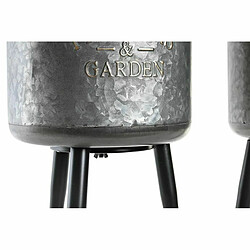 Avis DKD Home Decor Set de pots - Noir Gris Métallisé