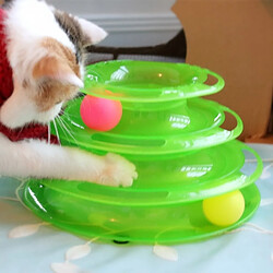 Wewoo Jouet pour Animaux vert chats Balls Tracks Tour interactif de 3 couches de jouets