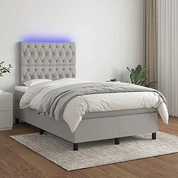 Sommier à lattes,Cadre à lattes de lit et matelas et LED pour Adulte Gris clair 120x200 cm -MN42471