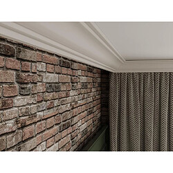 Vente-Unique Lot de 3 corniches plafond en polystyrène L290 x l1.4 x H6 cm blanc - TOSCRIA