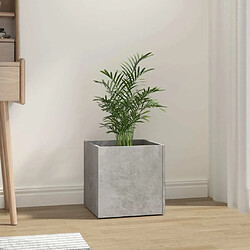 Maison Chic Jardinière,Bac à fleurs - pot de fleur Gris béton 40x40x40 cm Bois d'ingénierie -GKD63758