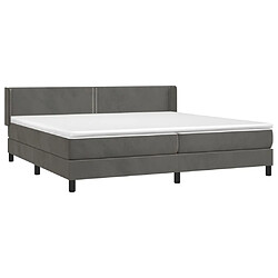 Avis Maison Chic Lit Adulte - Lit simple Lit à sommier tapissier et matelas moelleux - Meuble de Chambre - Gris foncé 200x200cm Velours -MN41289