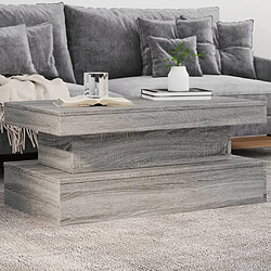 Maison Chic Table basse pour salon | Table à café avec lumières LED gris sonoma 90x50x40 cm -GKD45891